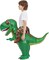 GOOSH Inflatable Dinosaur Ride-on Green Dino Halloween Costume for Kids and Adults
